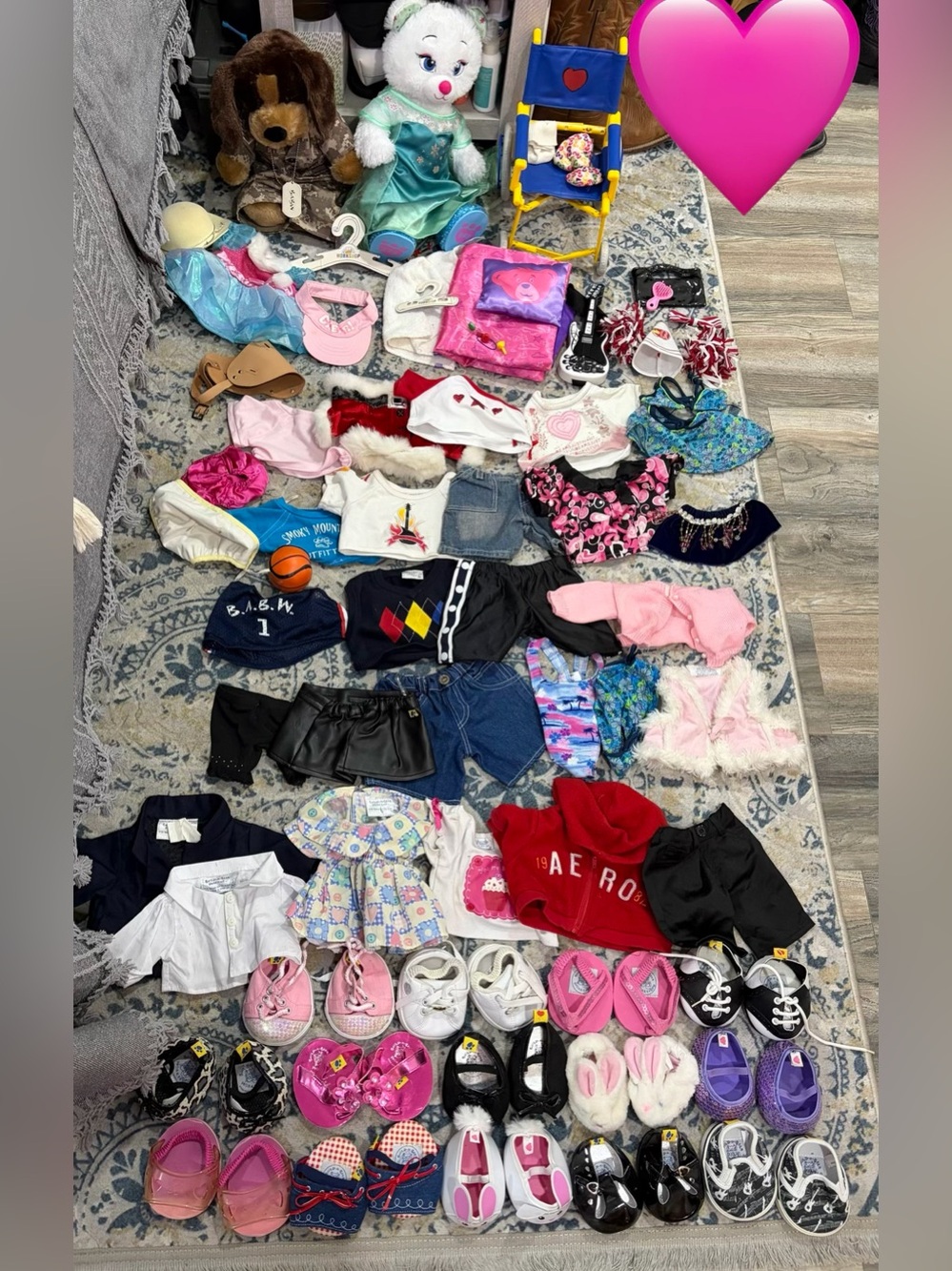 Build-A-Bear huge lot Clothes, shoes & Dog plush N Elsa from Frozen 55 + items
